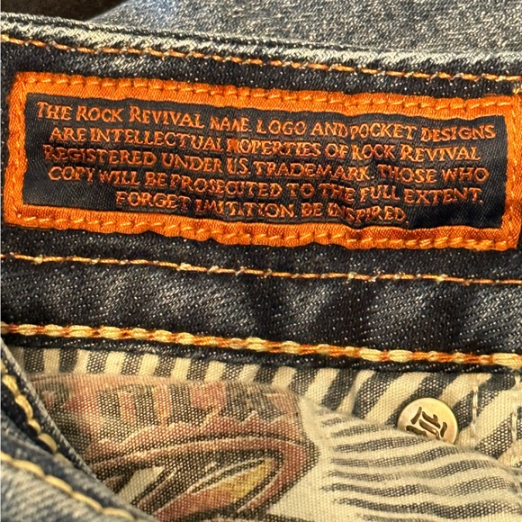 Rock Revival Paula Bootcut Jeans embellished buttons size 28 - Picture 9 of 14